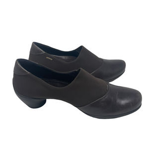 Ecco Gore-Tex Brown Sculptured Slip On Pump Heels Womens 39 US 8-8.5